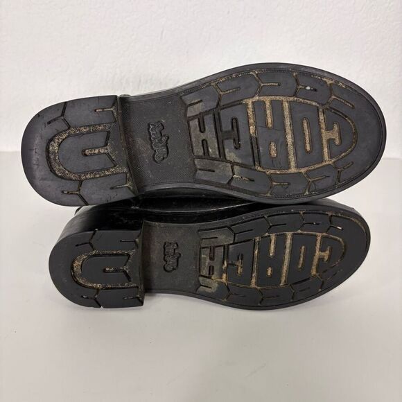 Coach Black Monogram Mid Calf Pull On Rain Boots Women's Size 5 - Picture 11 of 12